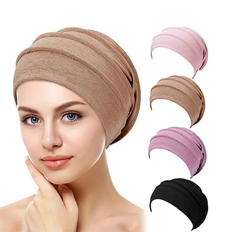 Elastic turban hat for women, used as a head wrap, bonnet, or modest fashion accessory