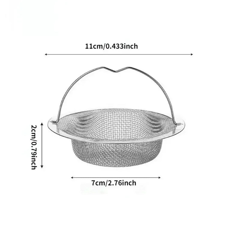 Easy-to-clean stainless steel drain catcher for preventing blockages in sink pipes