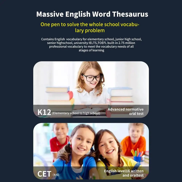 Smart Translation Pen with 123 Languages for Classroom and Study Use