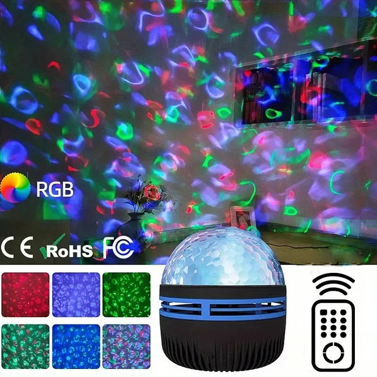 LED starry galaxy ocean wave projector with RGB colors and smart remote control