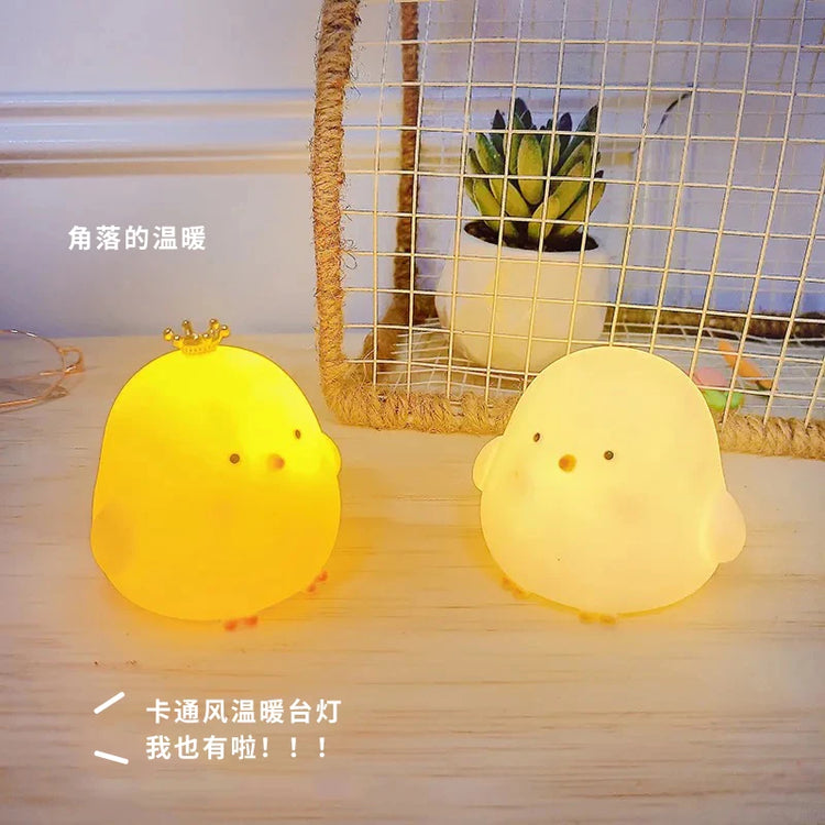 Cute chicken-shaped soft night light for children’s bedroom