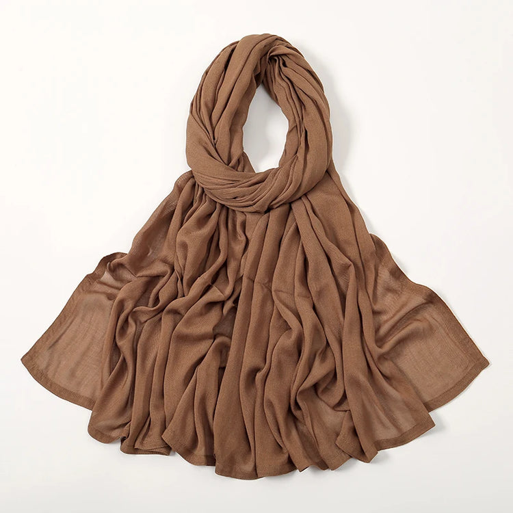 Plain rayon cotton hijab scarf, large size 190x85cm for full coverage and comfort