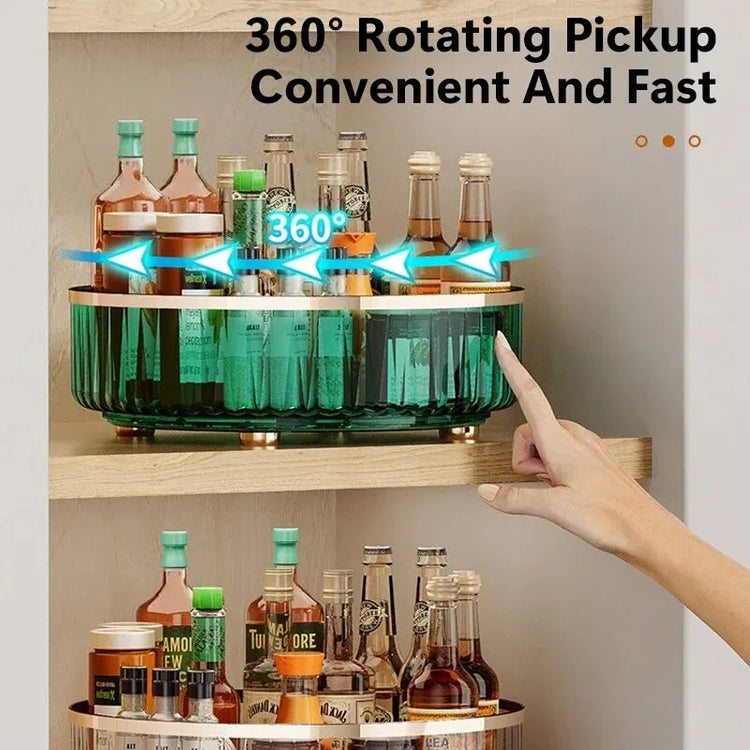 360° rotating spice rack with non-slip base for kitchen organization