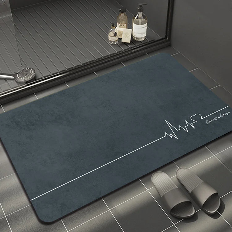 Absorbent diatomite bath mat for kitchen and bathroom
