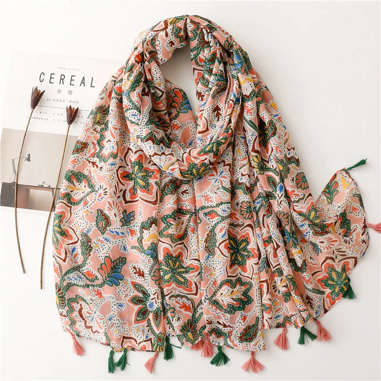 High quality lightweight pashmina stole, styled as a Muslim hijab or fashion wrap
