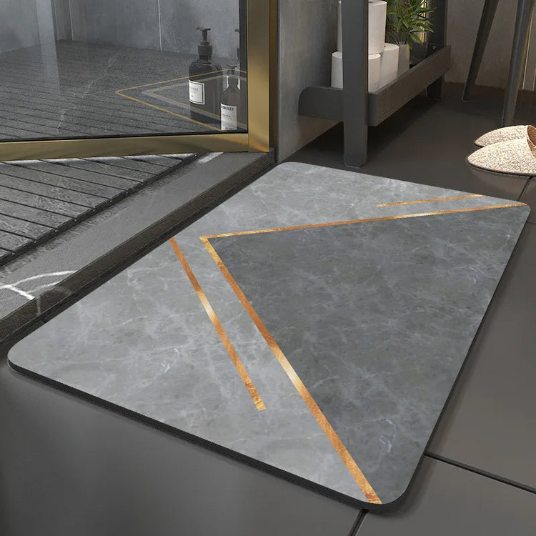 Absorbent diatomite bath mat for kitchen and bathroom