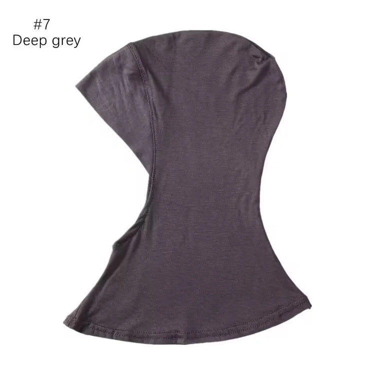Elastic inner hijab cap ensuring snug fit under veils and shawl