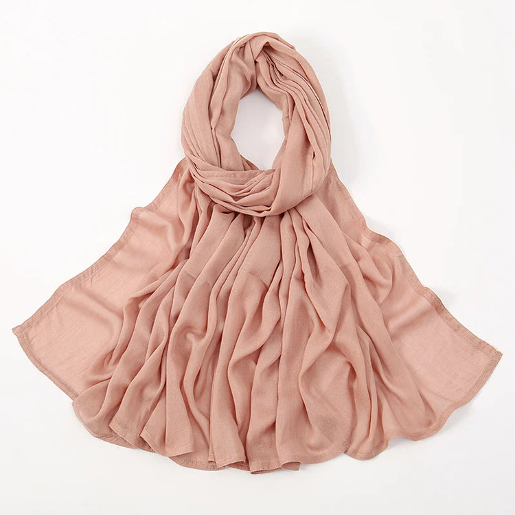 Plain rayon cotton hijab scarf, large size 190x85cm for full coverage and comfort