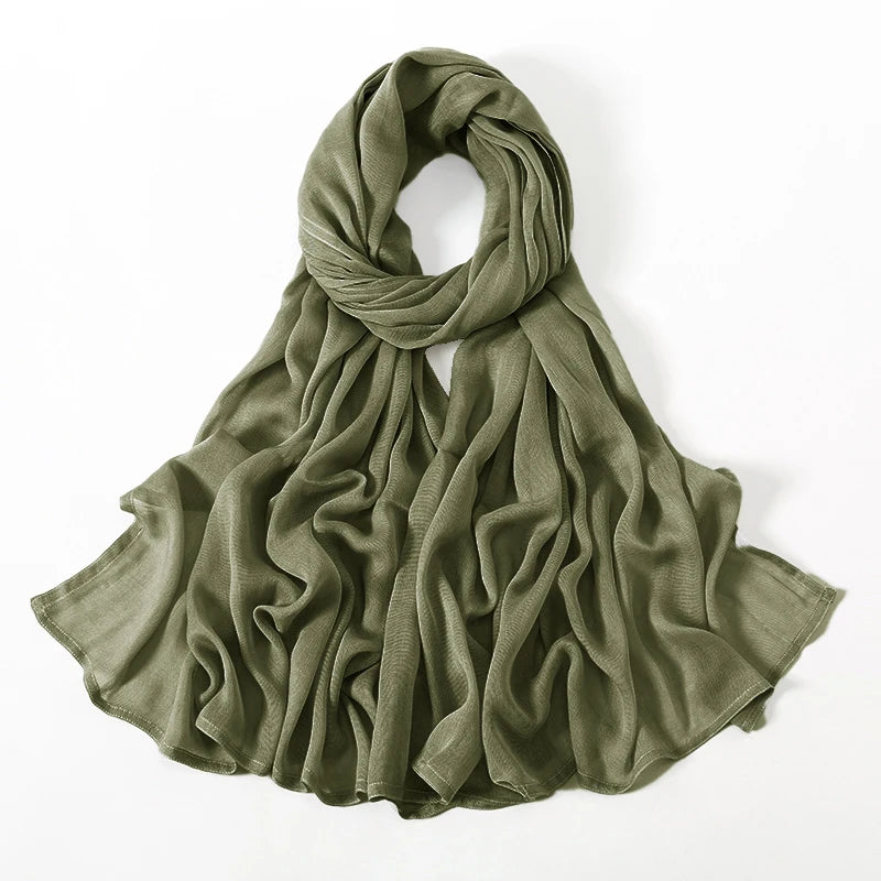 Plain rayon cotton hijab scarf, large size 190x85cm for full coverage and comfort