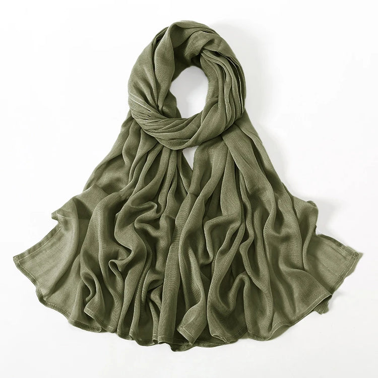 Plain rayon cotton hijab scarf, large size 190x85cm for full coverage and comfort