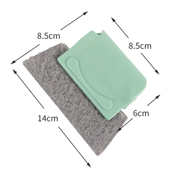 Window groove cleaning cloth and brush set for kitchen and bathroom use