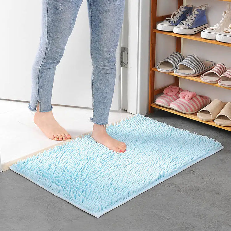 Memory carpet mat for door, toilet, and tub areas