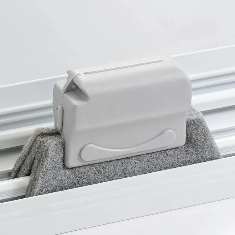 Window groove cleaning cloth and brush set for kitchen and bathroom use