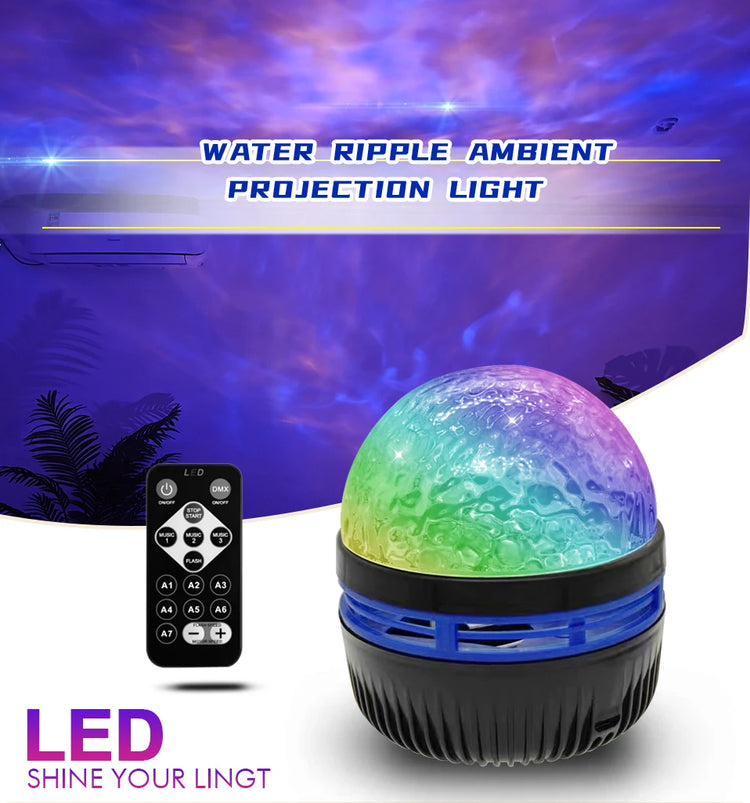 LED starry galaxy projector light with RGB colors and smart remote control