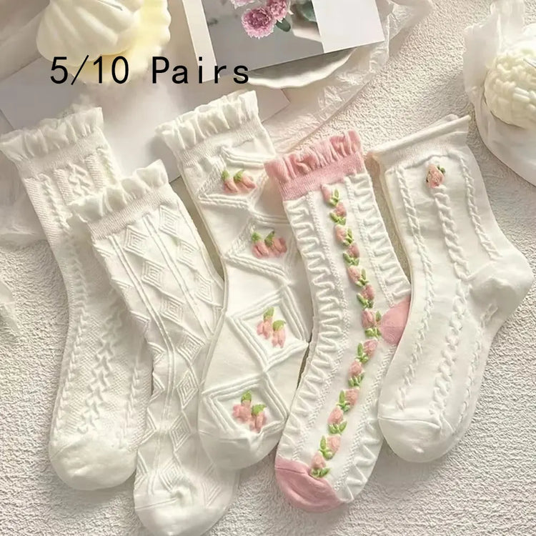 Soft and fashionable Lolita-style girl socks