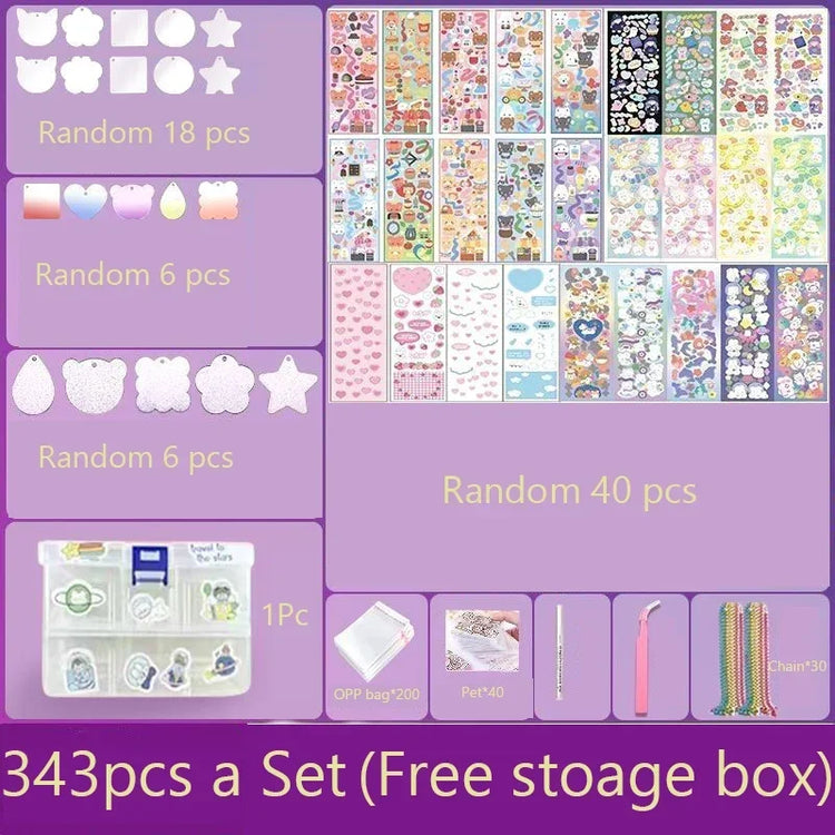Full set of goo card stickers with tray for creative craft projects