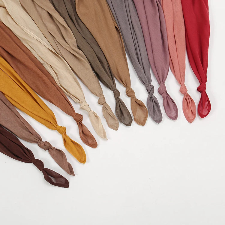 Plain rayon cotton hijab scarf, large size 190x85cm for full coverage and comfort