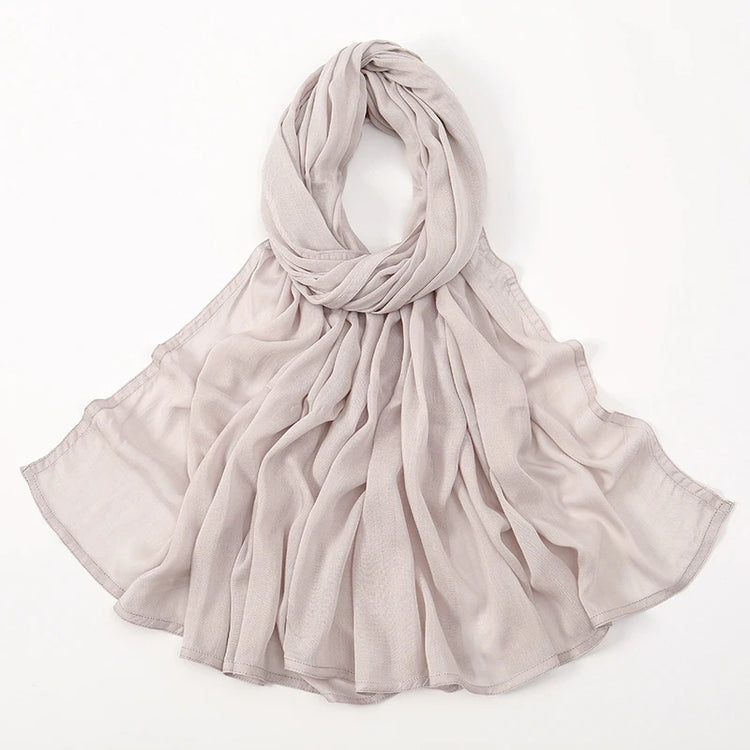 Plain rayon cotton hijab scarf, large size 190x85cm for full coverage and comfort