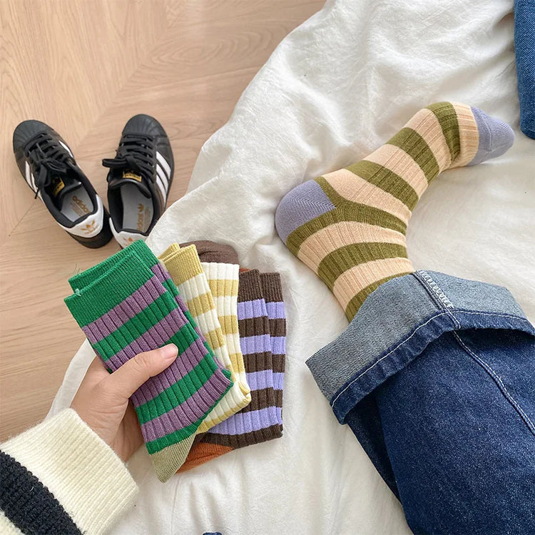 Korean fashion cotton socks for autumn and winter