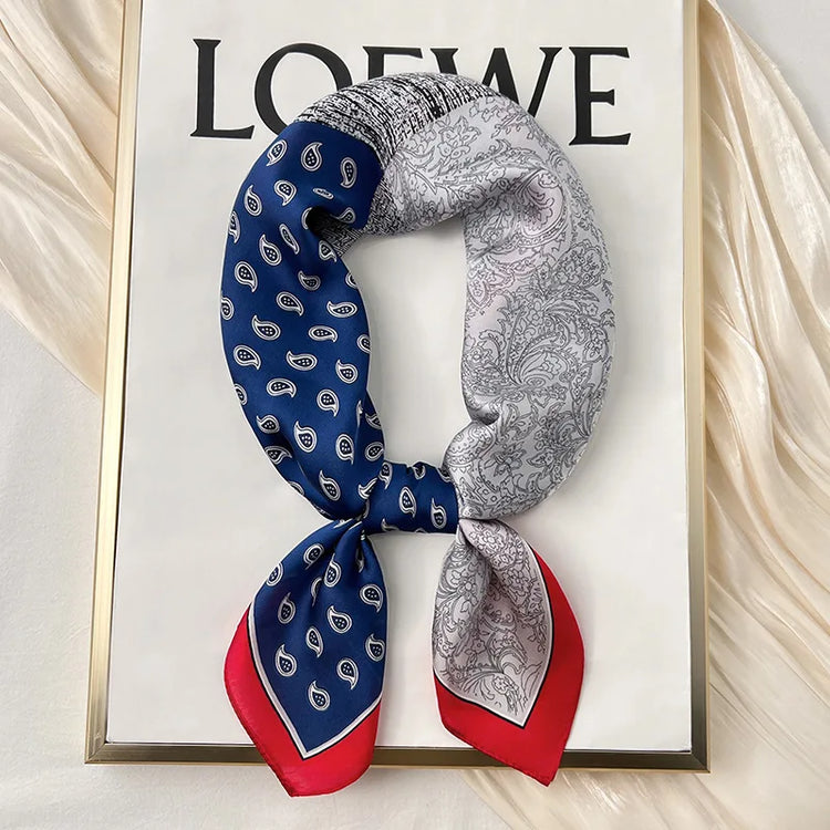 Polka dot silk bandana for women, worn as a ribbon, shawl, or stylish hijab