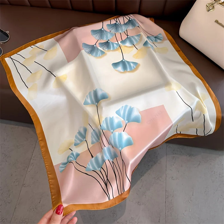 70cm satin silk scarf used as a hijab, wrist wrap, or elegant bandana for women