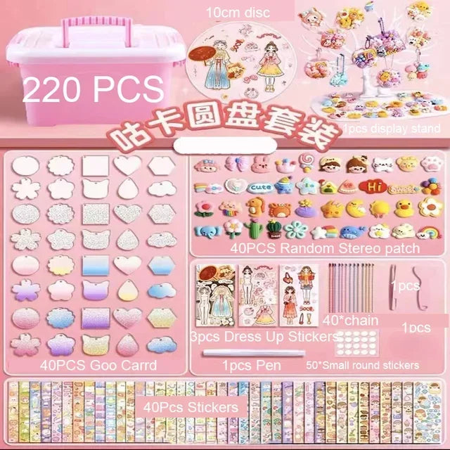 Full set of goo card stickers with tray for creative craft projects