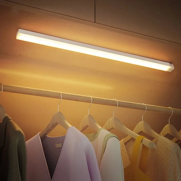 10cm rechargeable PIR motion sensor LED bar light with magnetic mount for compact spaces