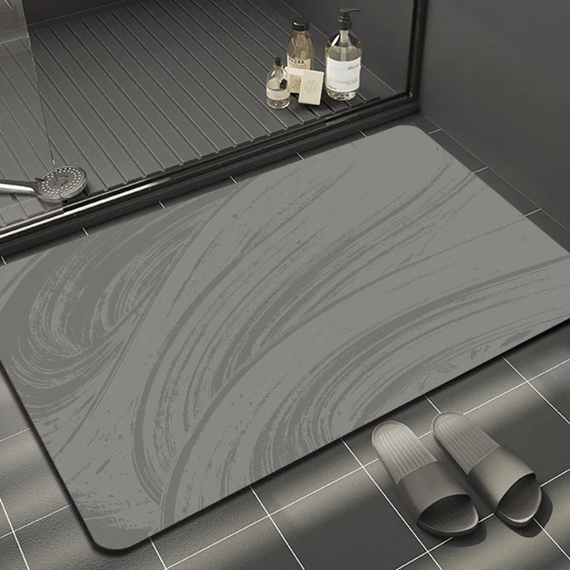 Absorbent diatomite bath mat for kitchen and bathroom