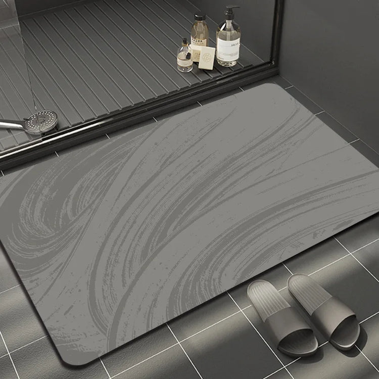 Absorbent diatomite bath mat for kitchen and bathroom