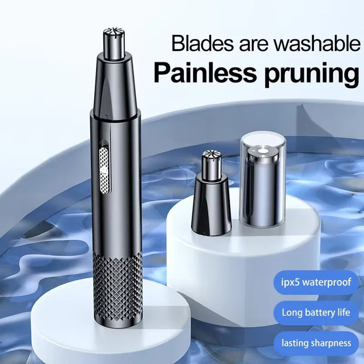 USB rechargeable nose hair trimmer with ergonomic design for comfortable use