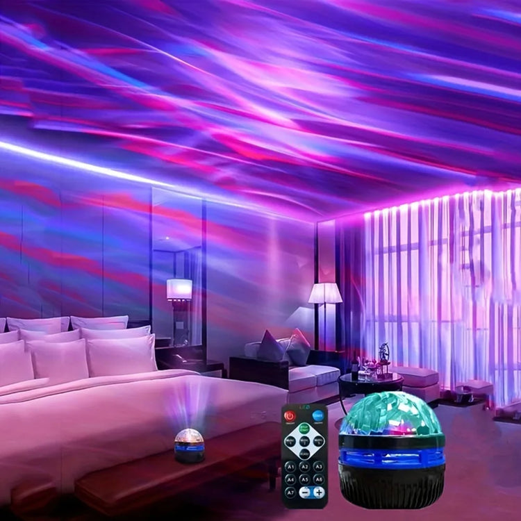 LED starry galaxy ocean wave projector with RGB colors and smart remote control