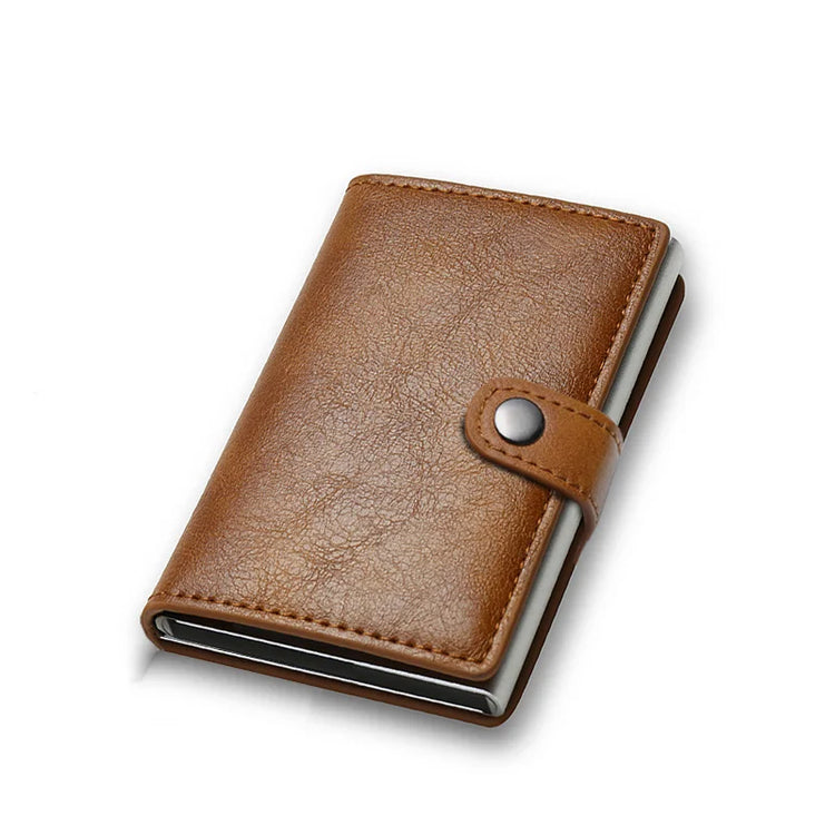 Black smart wallet with RFID blocking feature