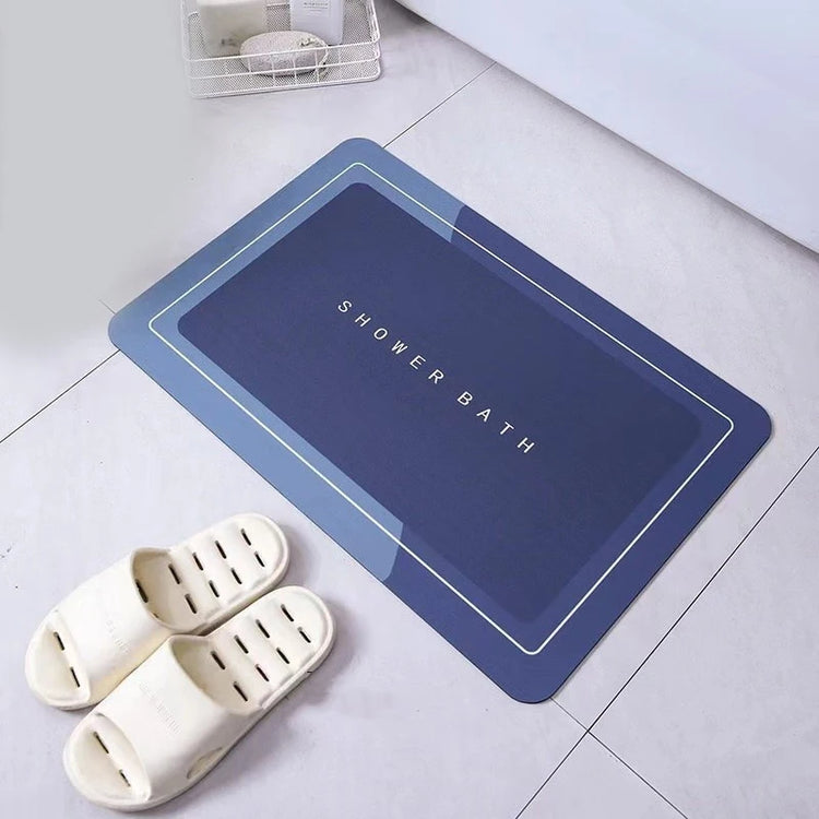 Absorbent bathroom bath mat with anti-slip backing