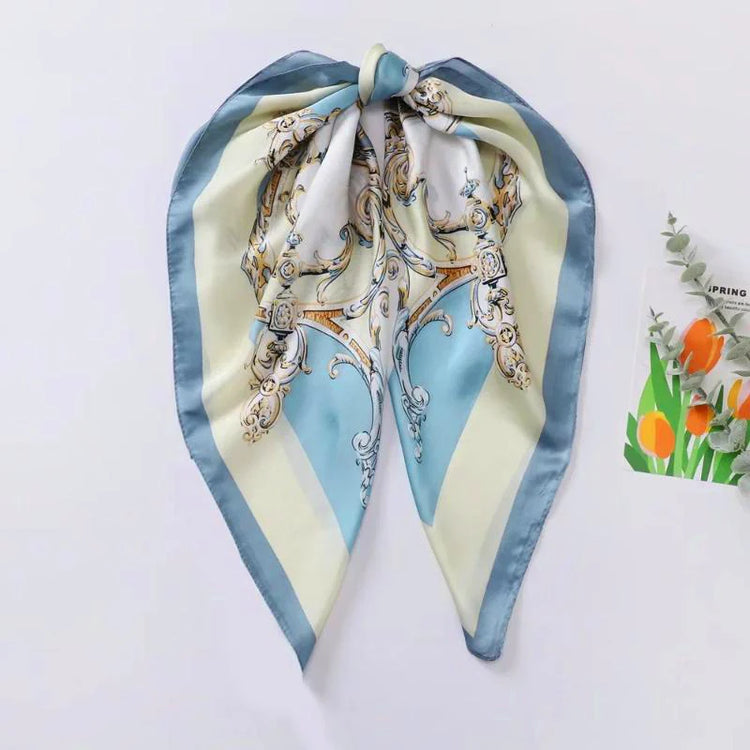 70cm satin silk scarf used as a hijab, wrist wrap, or elegant bandana for women