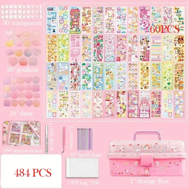 Full set of goo card stickers with tray for creative craft projects