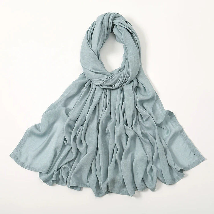 Plain rayon cotton hijab scarf, large size 190x85cm for full coverage and comfort