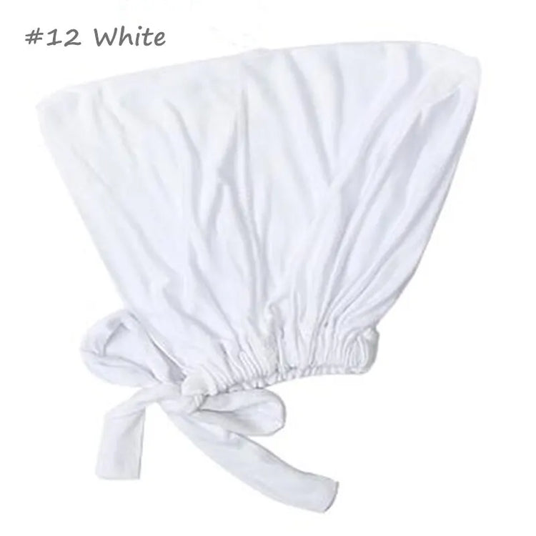 Soft elastic modal underscarf in beige, providing comfortable fit under hijabs for Muslim women