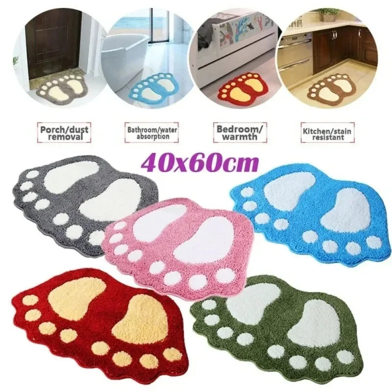 Water absorbent bathroom rug with non-slip backing