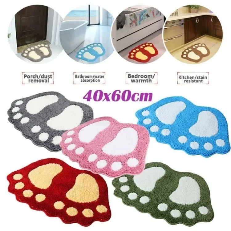 Water absorbent bathroom rug with non-slip backing