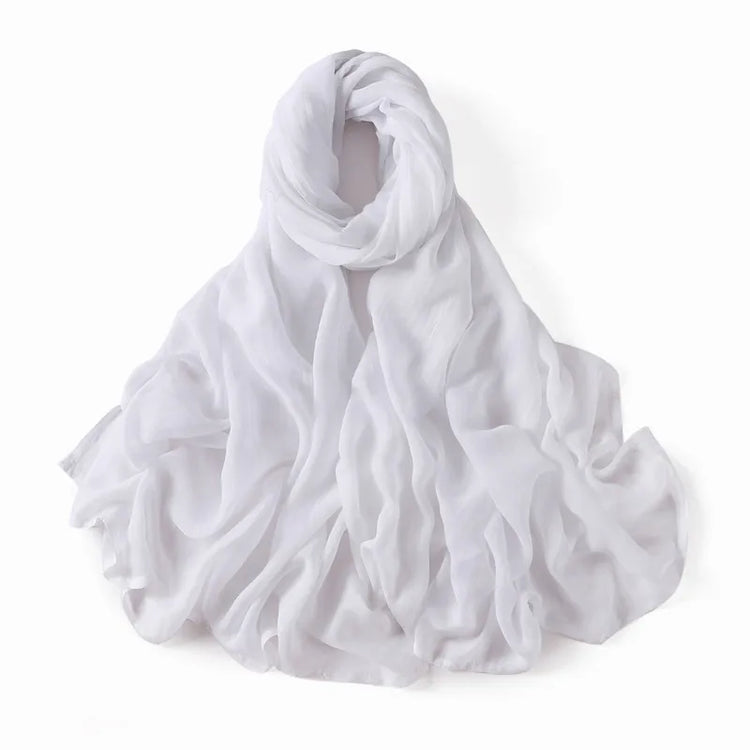 Elegant large hijab scarf in plain design, ideal for prayer, casual wear, or layering