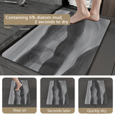 Absorbent diatomite bath mat for kitchen and bathroom