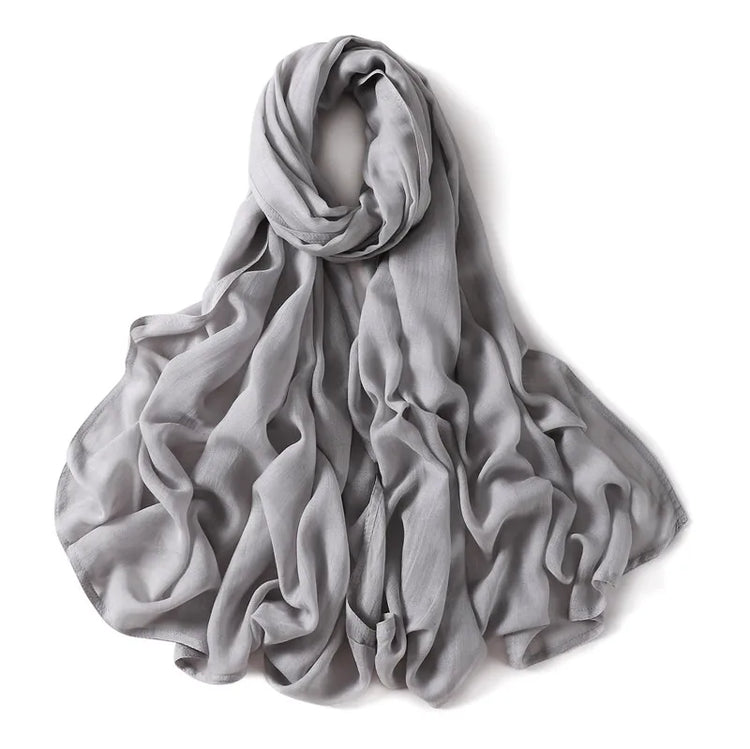 Elegant large hijab scarf in plain design, ideal for prayer, casual wear, or layering