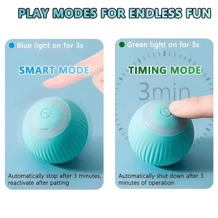 USB rechargeable electronic cat toy ball with motion activation and obstacle avoidance