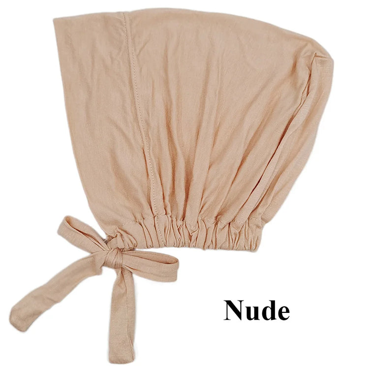 Soft modal Muslim turban hat for women, used as inner hijab cap or underscarf bonnet