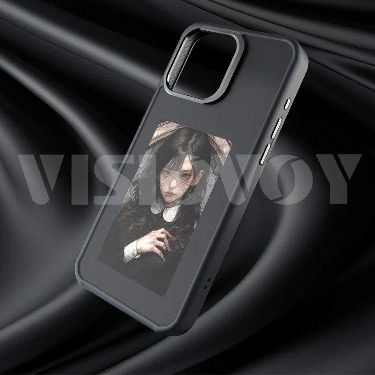 Customizable NFC E-Ink Phone Case with 400×800 Display for iPhone 15 Pro
