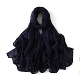 Elegant large hijab scarf in plain design, ideal for prayer, casual wear, or layering