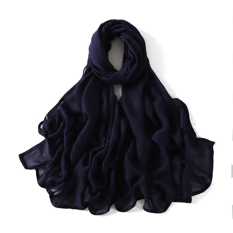 Elegant large hijab scarf in plain design, ideal for prayer, casual wear, or layering