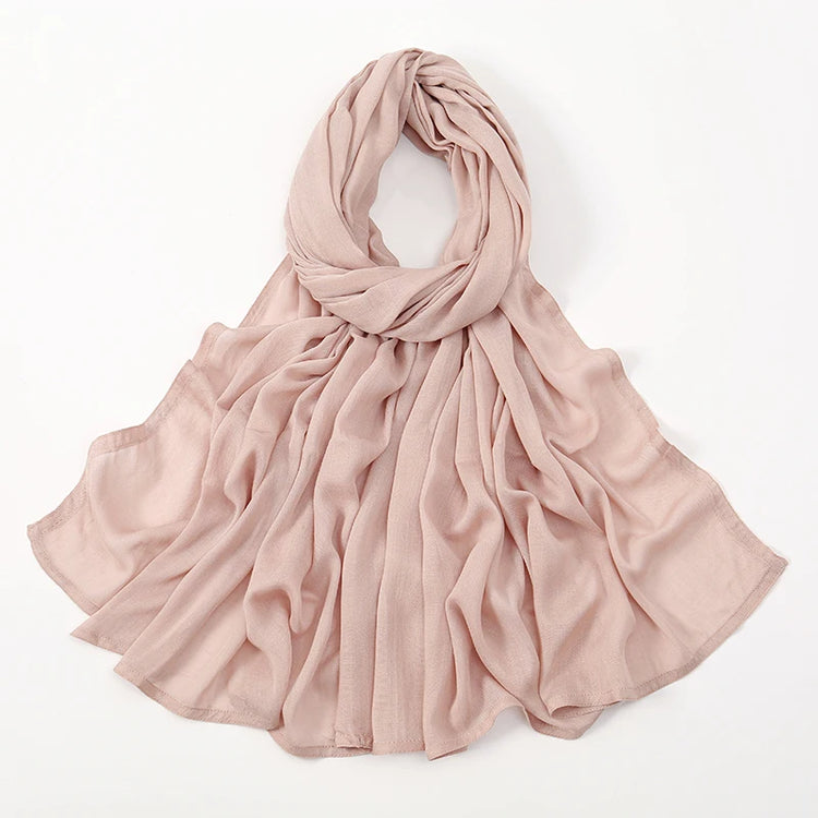 Plain rayon cotton hijab scarf, large size 190x85cm for full coverage and comfort