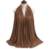 Long Muslim shawl made of modal cotton jersey fabric, wrapped elegantly around the head and ne