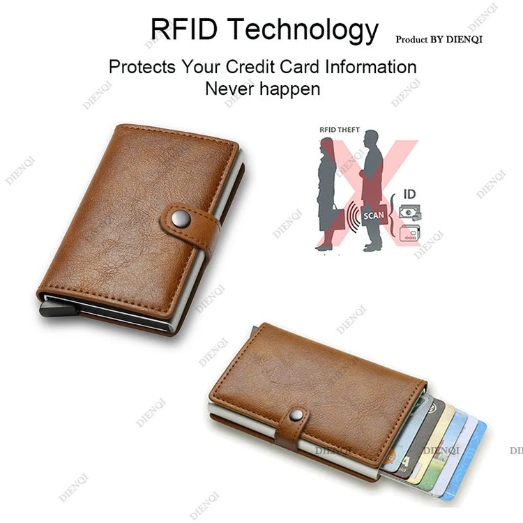Black smart wallet with RFID blocking feature